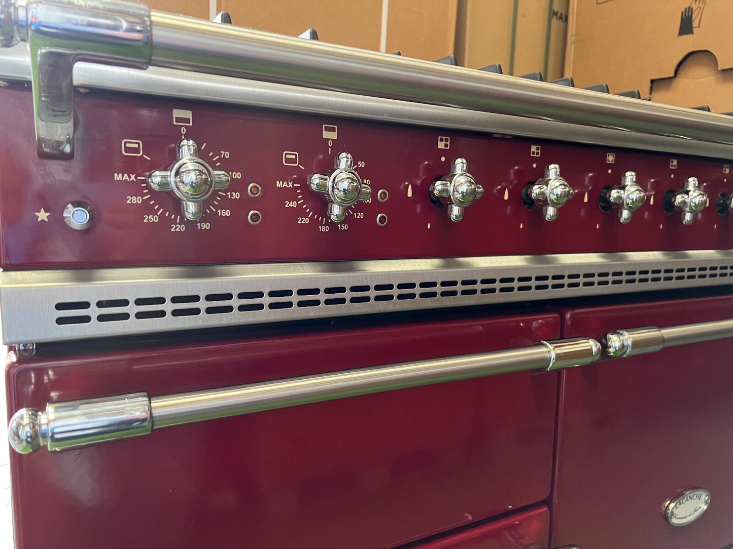 Lovely Lacanche Macon range cooker Oven Stove burgundy Chrome appliance 100cm