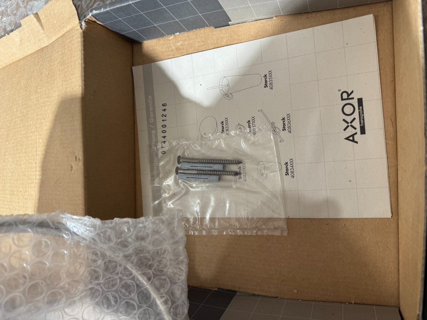 NEW AXOR Hansgrohe 40821000 Starck Chrome Wall Mounted Towel Ring BR890
