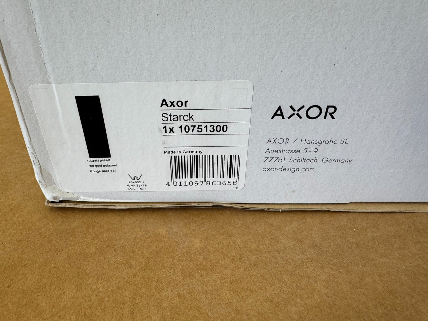 NEW Hansgrohe AXOR Starck 10751300 Shower Solutions Thermostatic module BR731