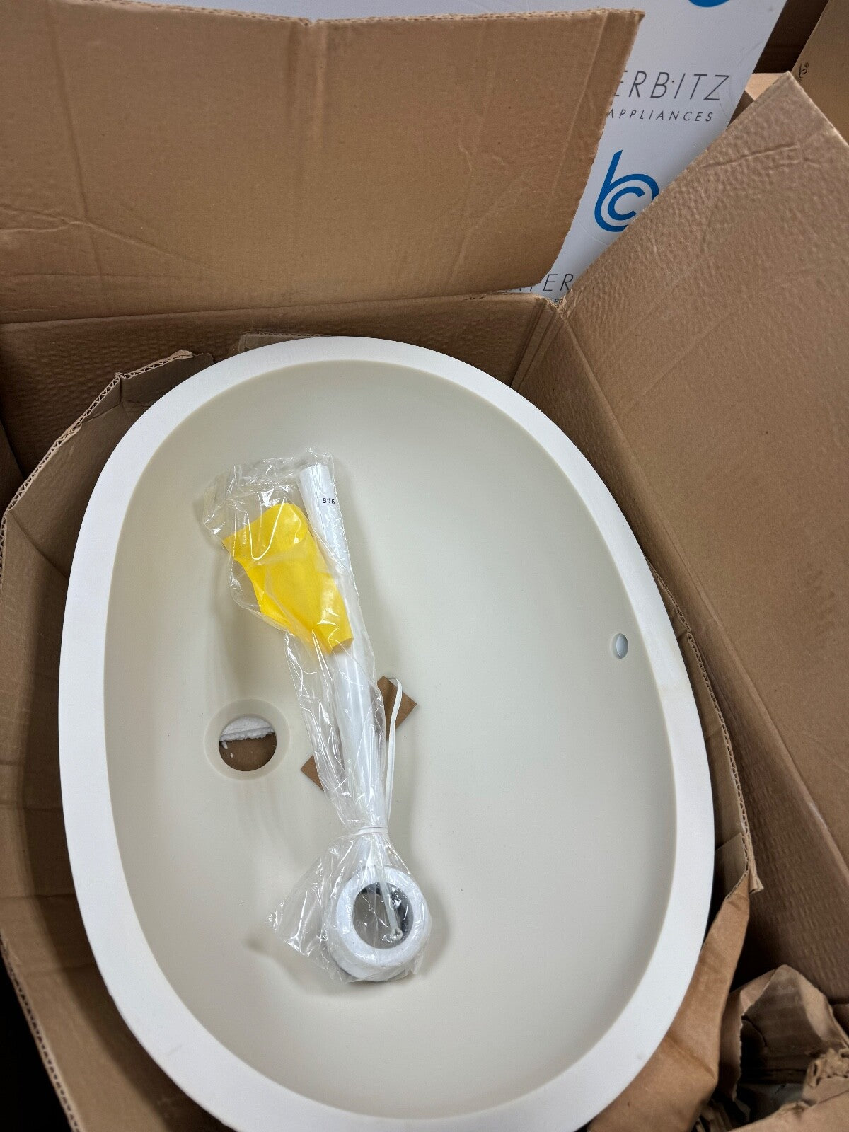 New unused Corian Calm 815 Bathroom Sink oval bone Basin