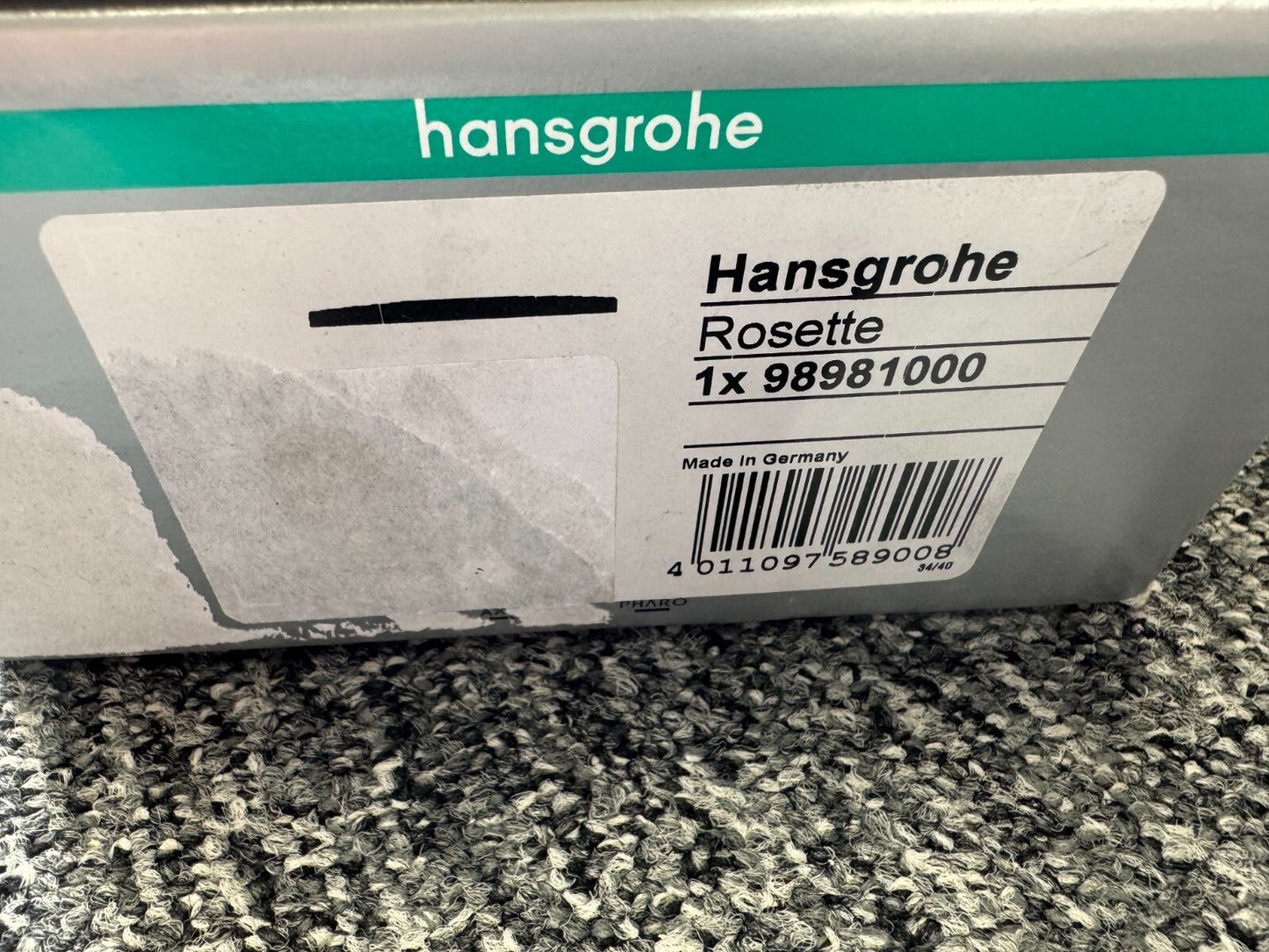 NEW Hansgrohe Rosette Thermostat Highflow 150 mm 98981000 BR2131
