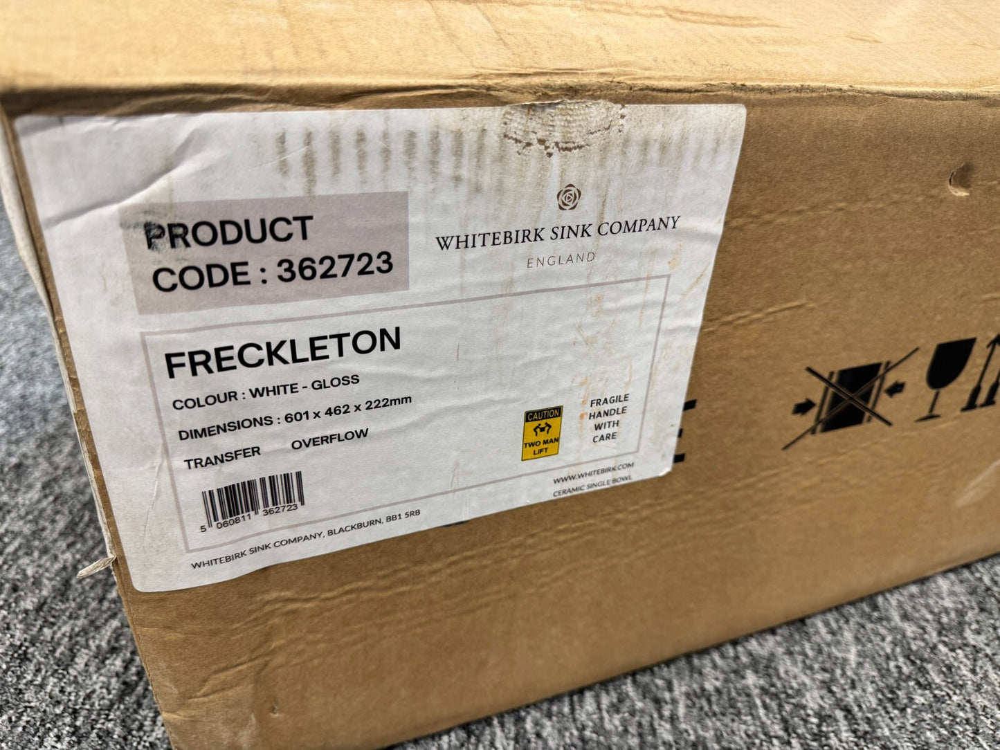 New Freckleton 362723 Whitebirk White Single bowl kitchen sink BR2188 shaws