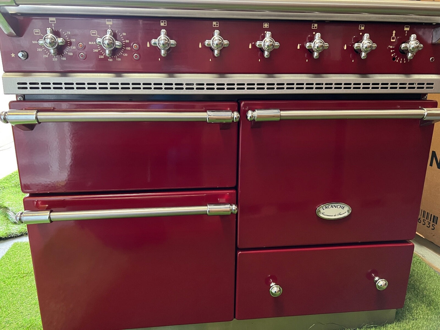 Lovely Lacanche Macon range cooker Oven Stove burgundy Chrome appliance 100cm