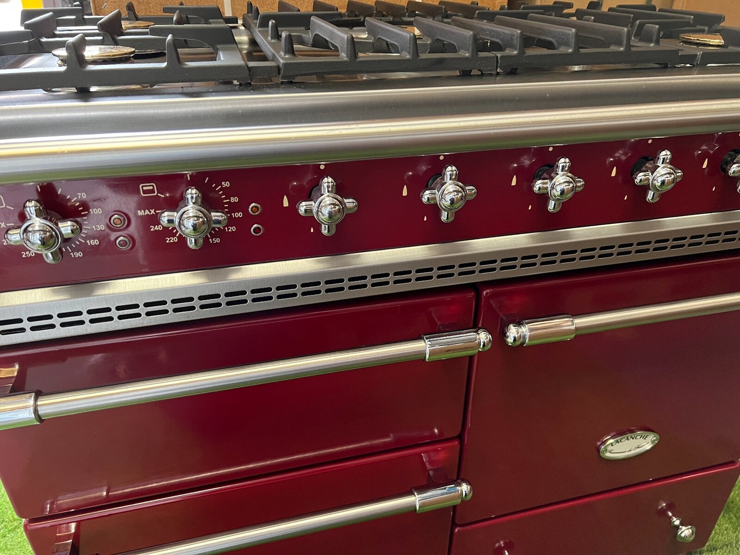 Lovely Lacanche Macon range cooker Oven Stove burgundy Chrome appliance 100cm