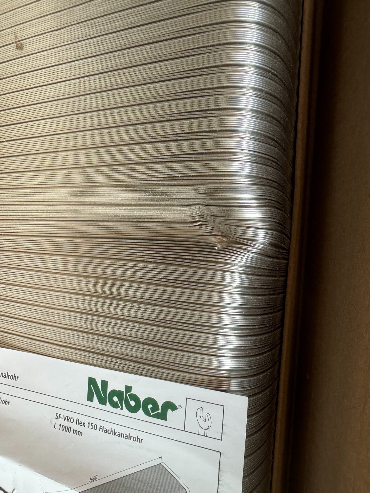 NABER SF-VRO FLEX 150 Flat Duct Pipe 500 mm Length Profile Gaskets COMPAIR STEEL