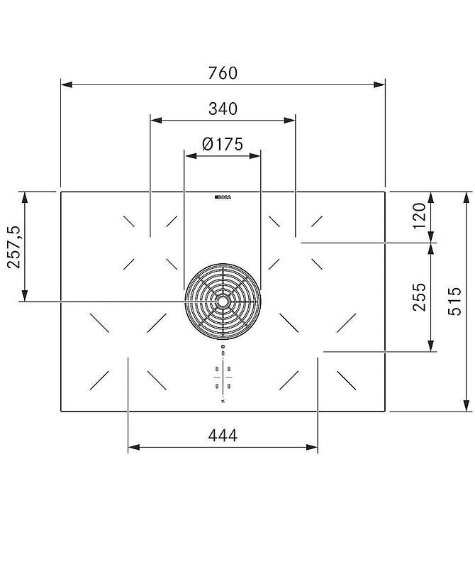 Ex Display BORA Pure PURU 80cm Wide Black Venting Induction Hob B34129