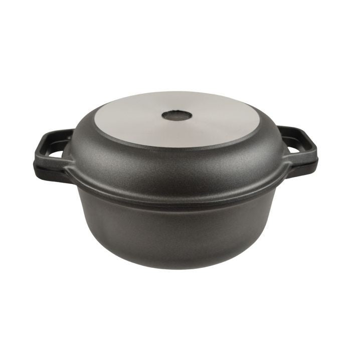 NEW AUTHENTIC AGA Cast Aluminium Round Casserole with Skillet Lid 20cm/24cm