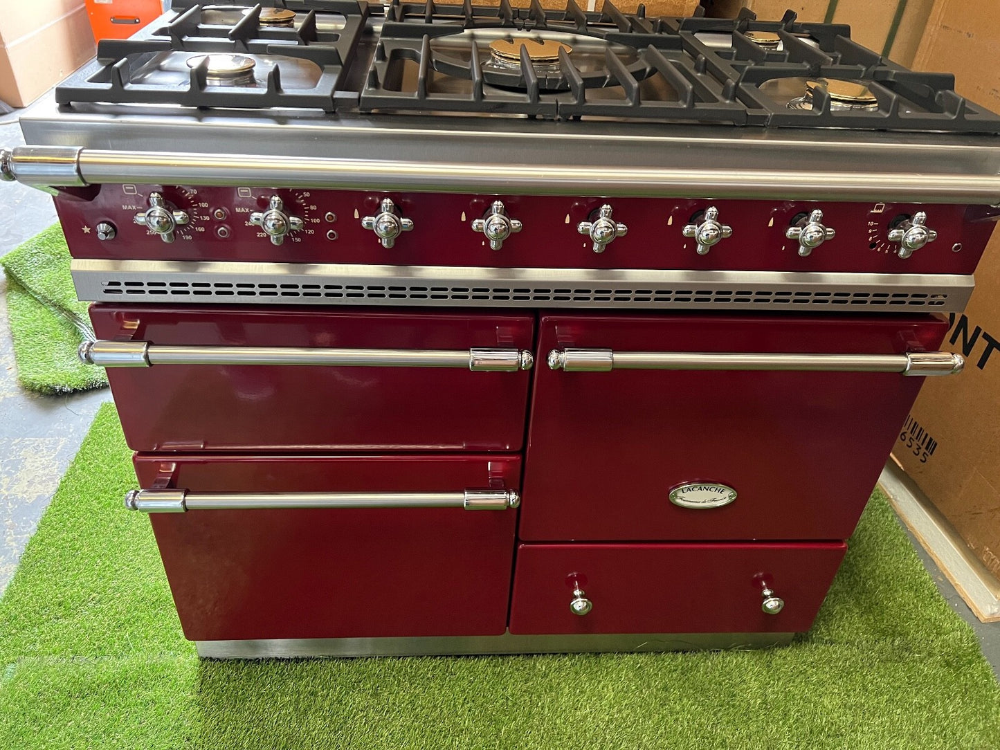 Lovely Lacanche Macon range cooker Oven Stove burgundy Chrome appliance 100cm