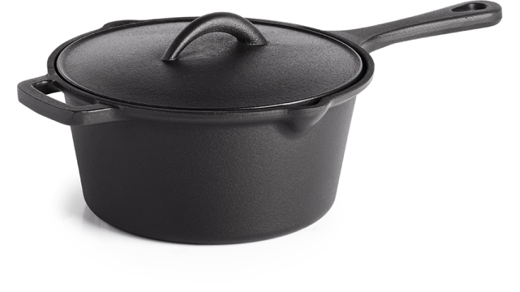 New Napoleon BBQ Cast Iron Sauce Pan with Lid 56051