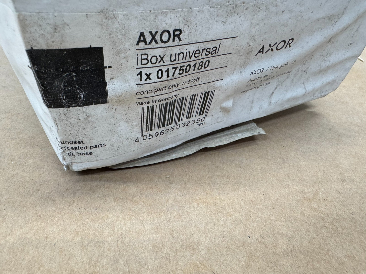 NEW AXOR Hansgrohe 01750180 iBox universal Basic set with shut-off unit BR762