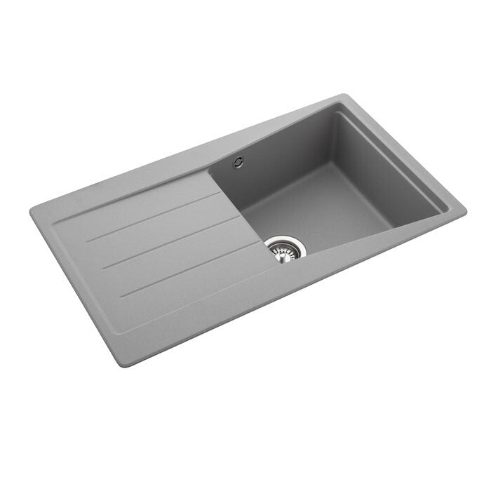 New Rangemaster Mica MIC860DG Grey Igneous Granite kitchen Sink bowl waste drain