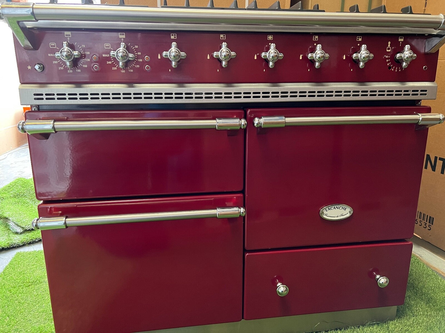 Lovely Lacanche Macon range cooker Oven Stove burgundy Chrome appliance 100cm