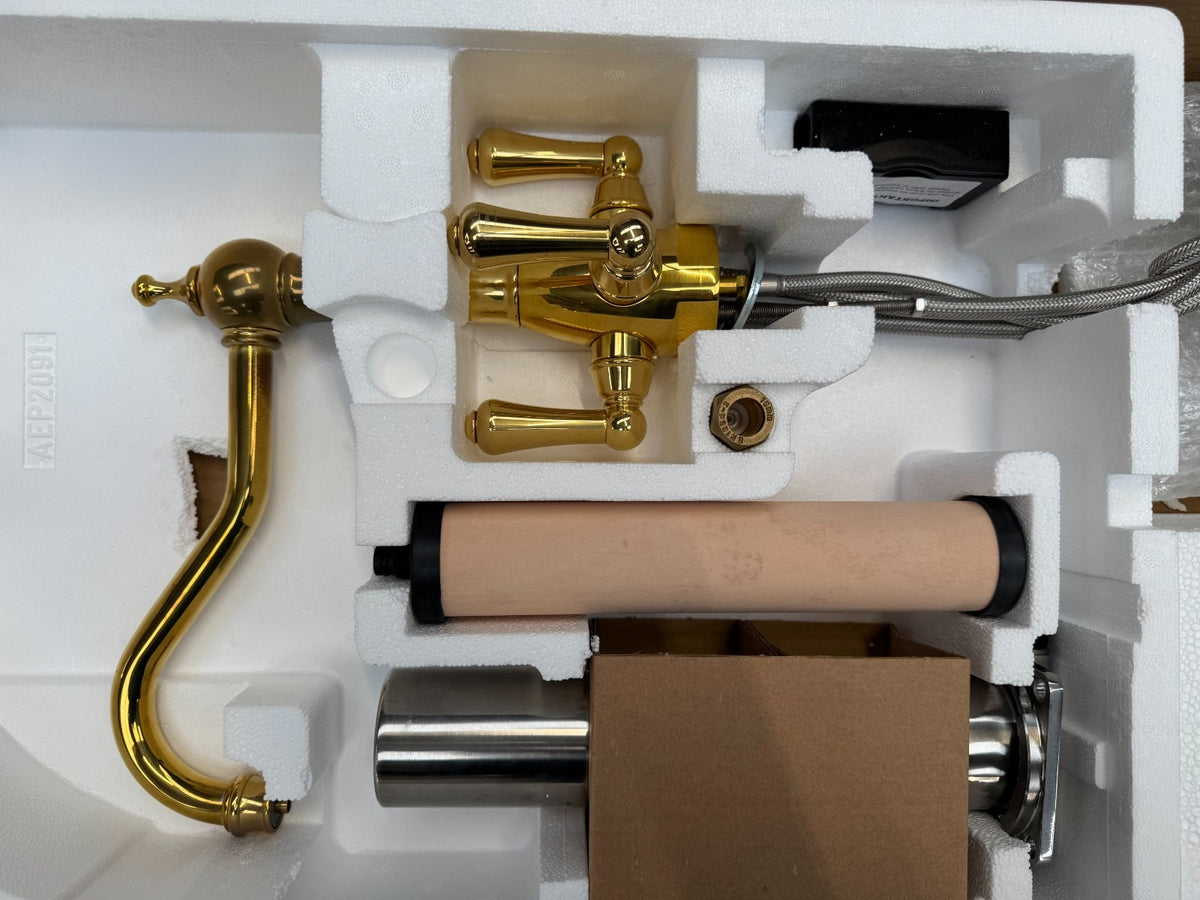 NEW Perrin & Rowe 1475BR Provence lever mixer Tap & Filtration Brass AX4445