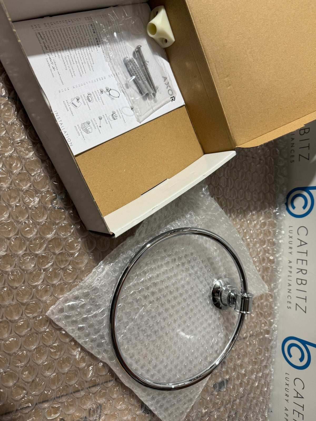 NEW AXOR Hansgrohe Montreux Towel ring Holder 42021000 Chrome BR894