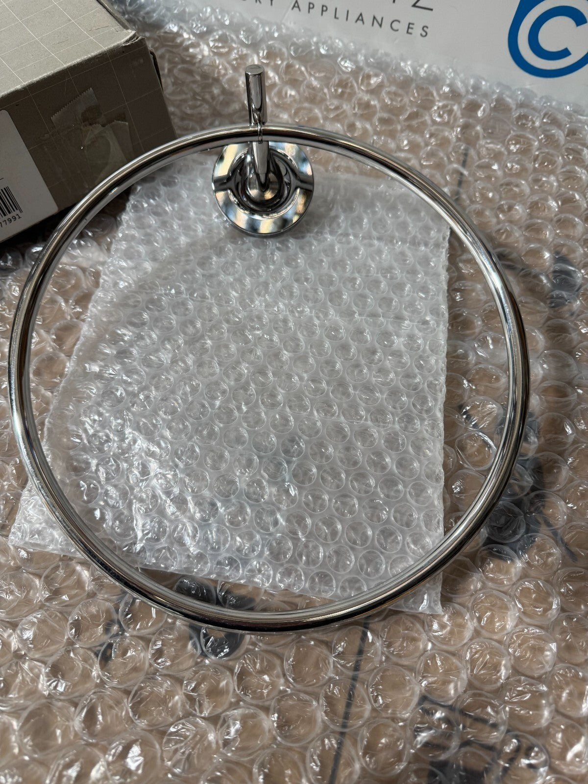 NEW AXOR Hansgrohe 40821000 Starck Chrome Wall Mounted Towel Ring BR890