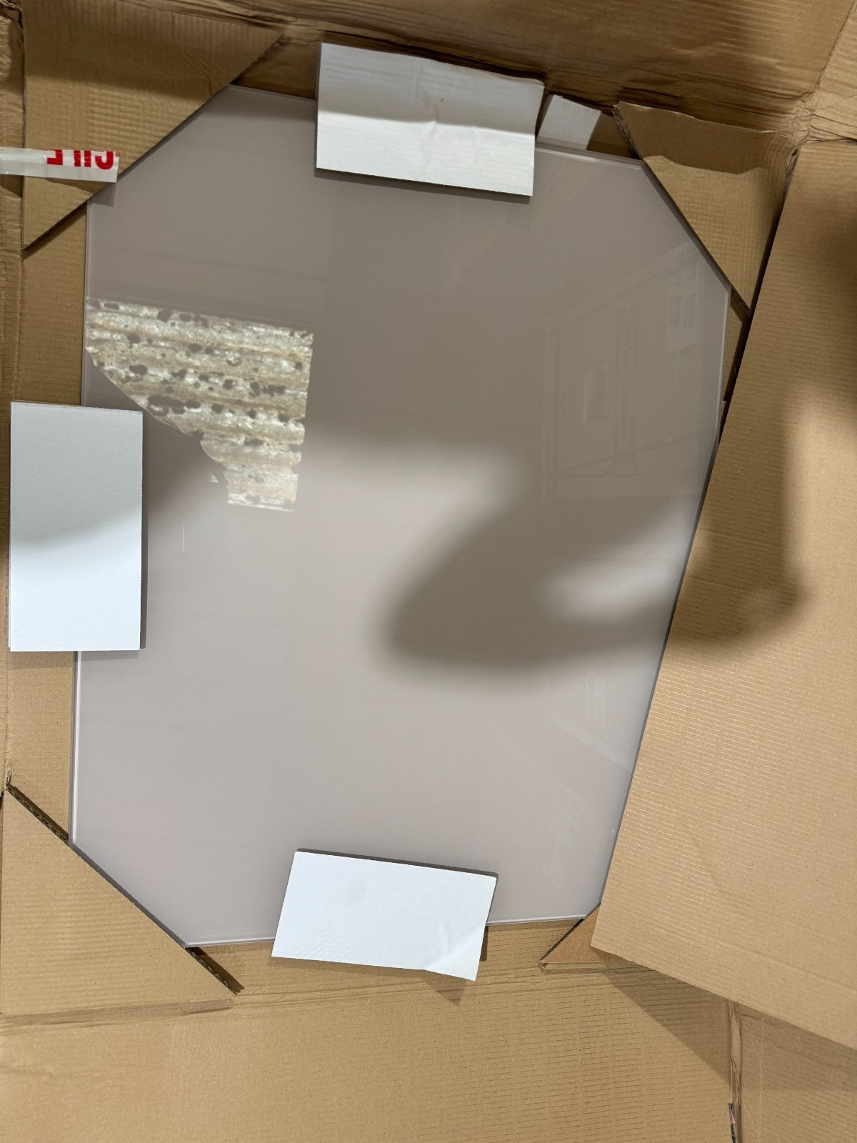 New Kitchen toughen Glass Splashback 600 x 650mm Latte / beige BR2326