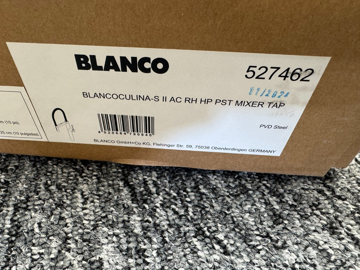 New BLANCO CULINA S II 527462 Sensor High Pressure Kitchen Tap Stainless Steel