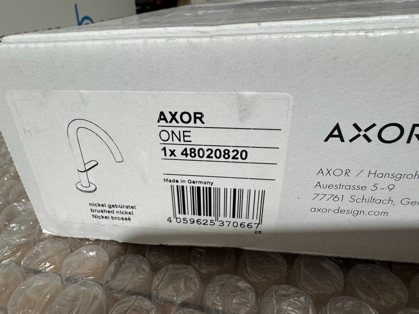 NEW AXOR Hansgrohe 48020820 One Basin mixer Tap & Waste Nickel BR900