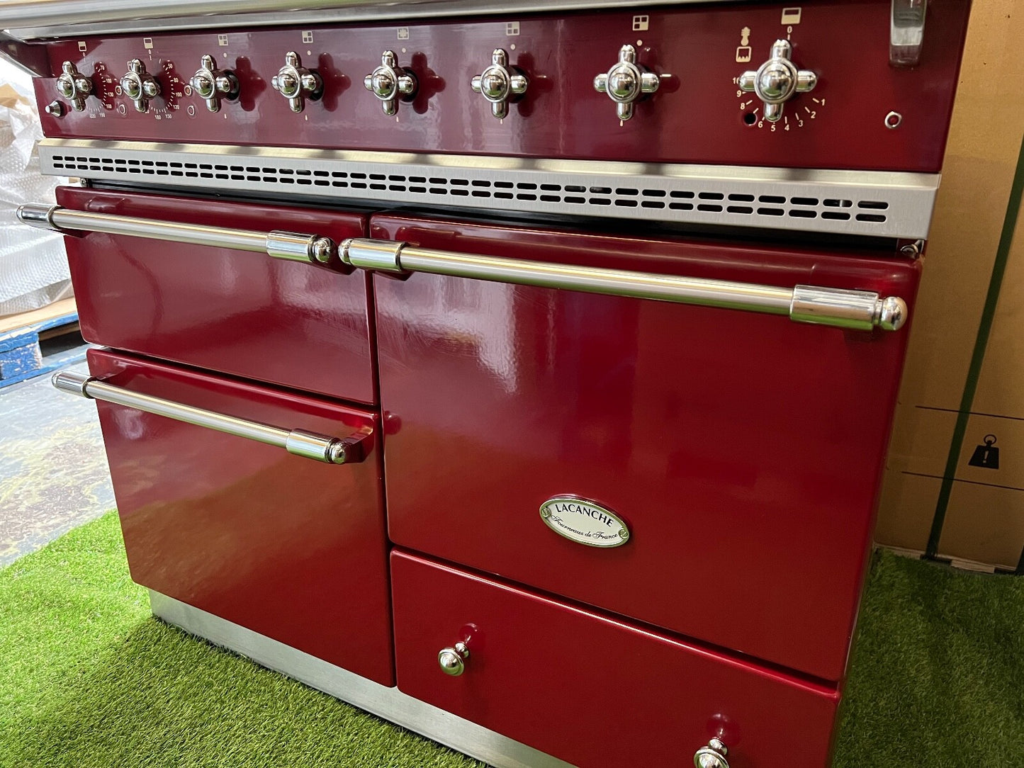 Lovely Lacanche Macon range cooker Oven Stove burgundy Chrome appliance 100cm