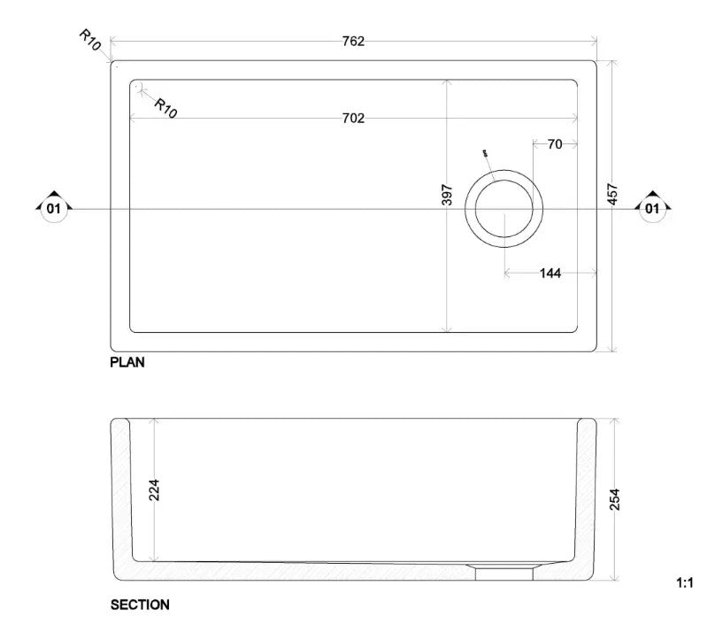 NEW Whitebirk Waddington 30 Ceramic White Kitchen Sink Shaws belfast BR2358