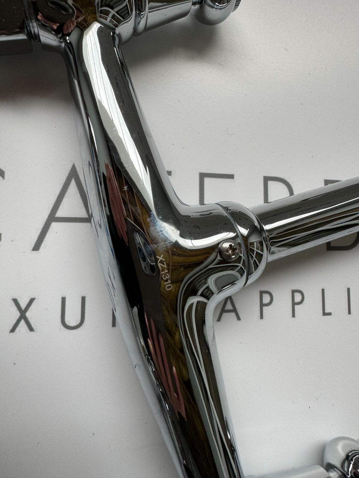 UNUSED Traditional Kitchen Bridge Mixer Tap round Neck handles CHROME