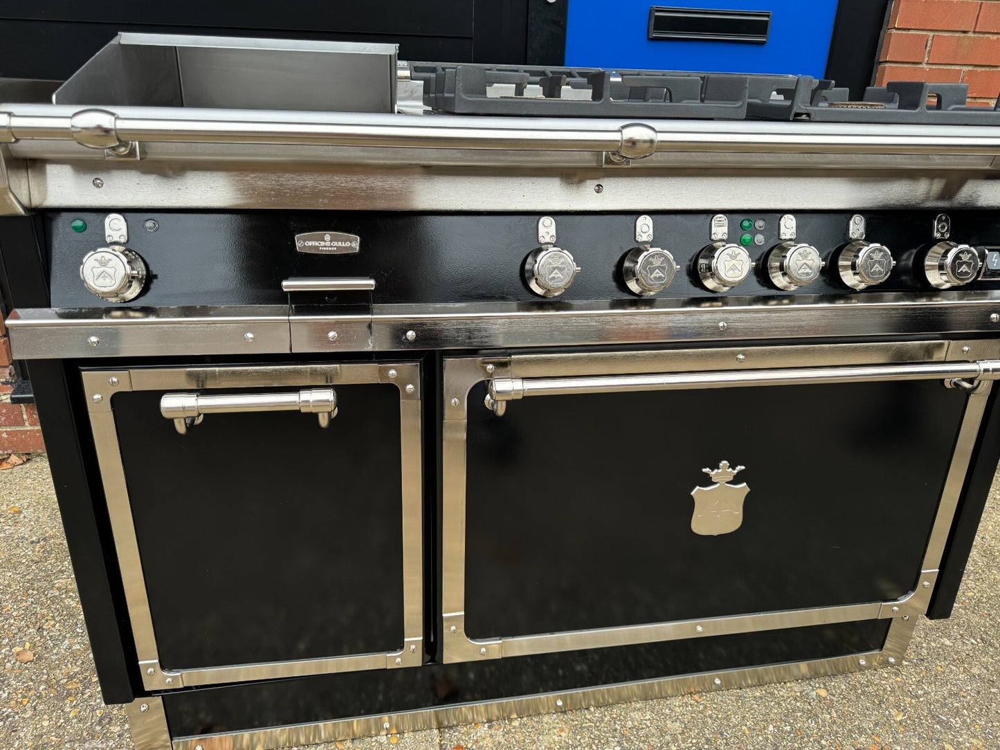 Officine Gullo OG Professional OG128 Range Cooker Oven Black & Chrome La Cornue