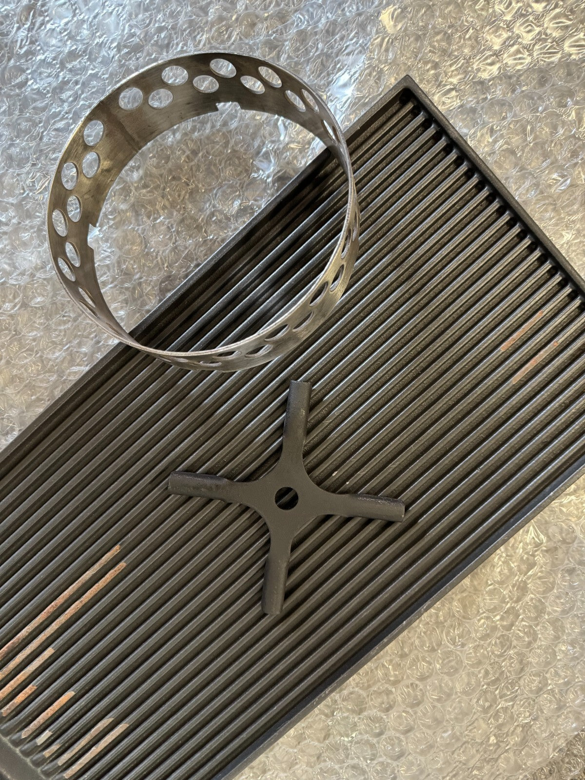 Lacanche Cast Iron Ribbed Griddle Plate / Trivet & Wok Ring for oven Hob