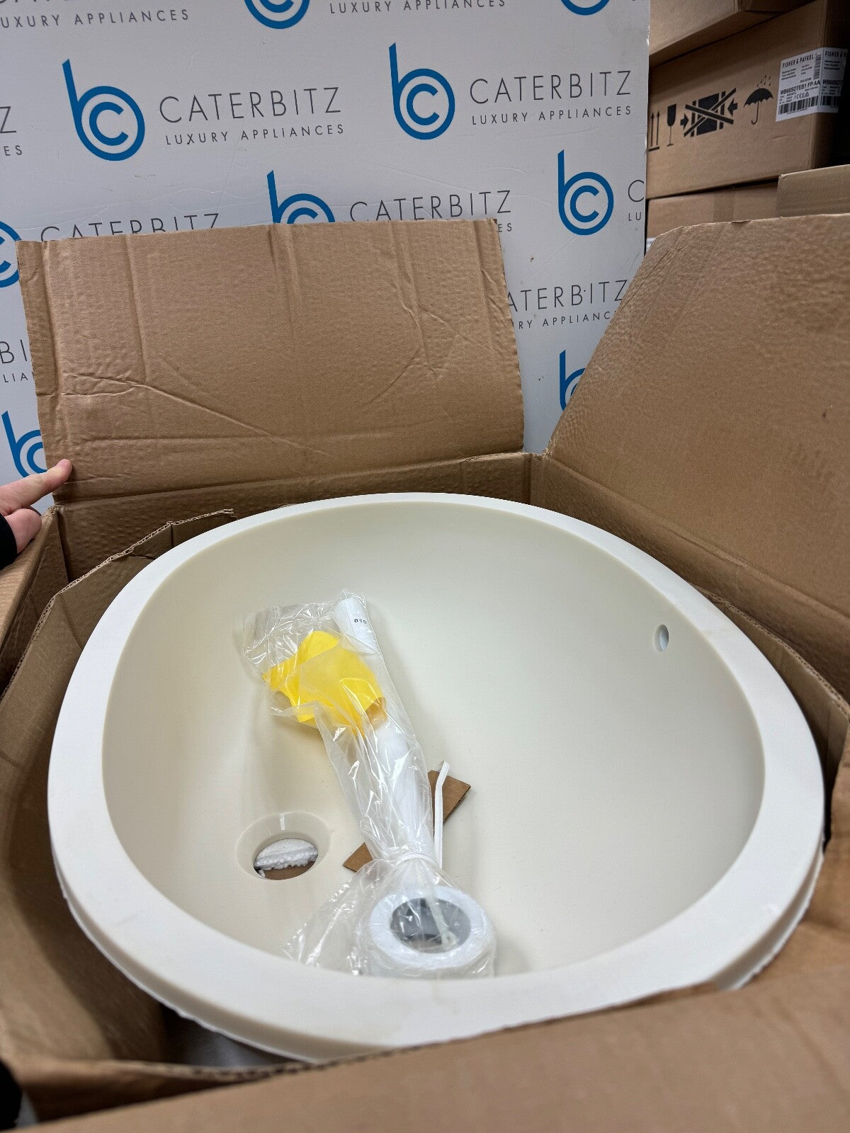 New unused Corian Calm 815 Bathroom Sink oval bone Basin