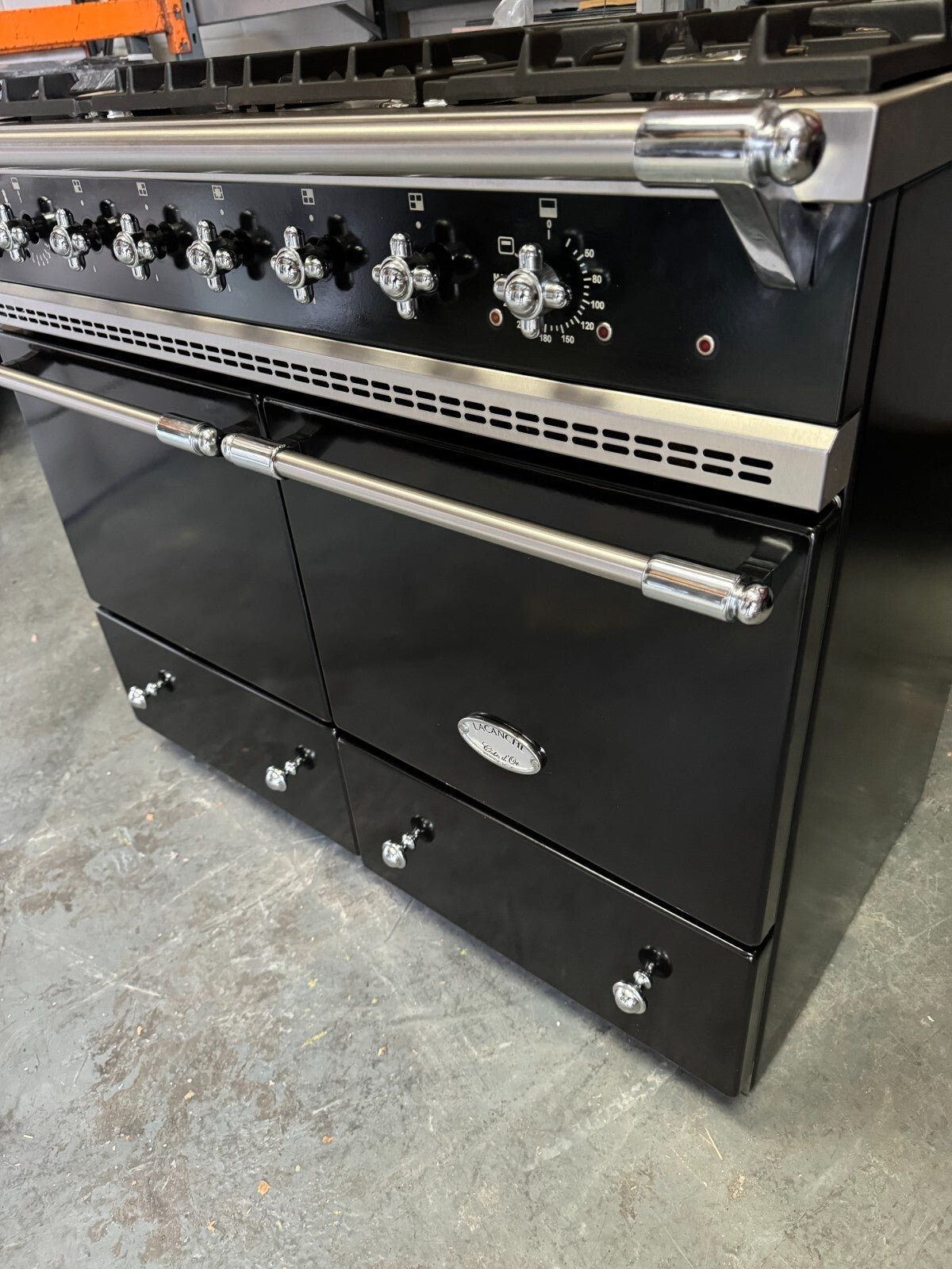 Lacanche Cluny 100cm Range Cooker Oven Black & Chrome appliance B3269