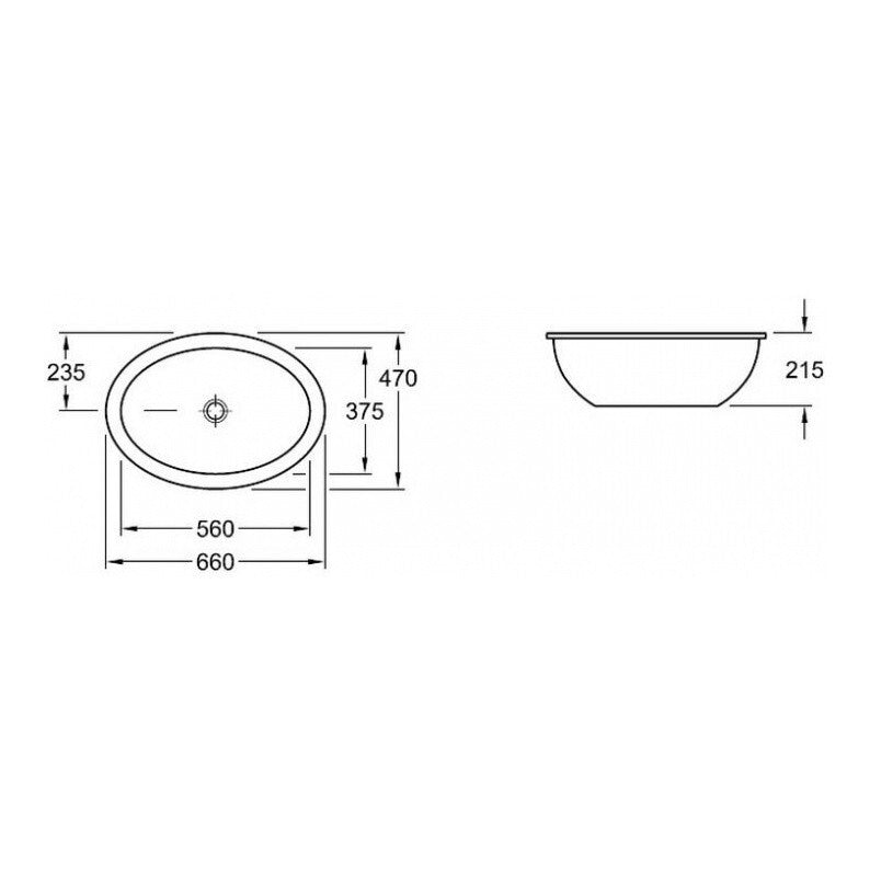 Villeroy & Boch 616130R1 Loop Friends Under counter bathroom Sink basin BR715
