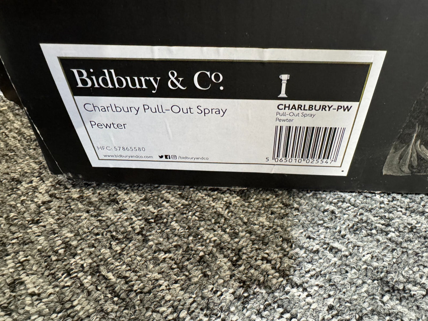 NEW Bidbury Charlbury Pewter Independent Pull Out Spray PEWTER BR4403