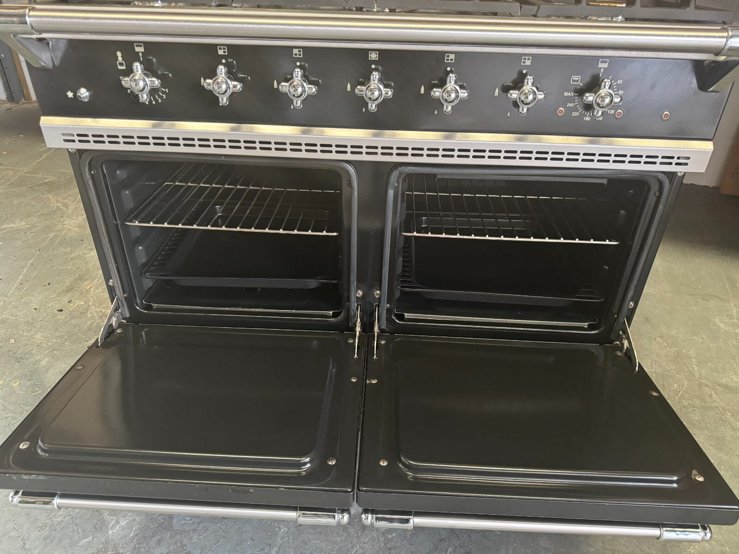 Lacanche Cluny 100cm Range Cooker Oven Black & Chrome appliance B3269