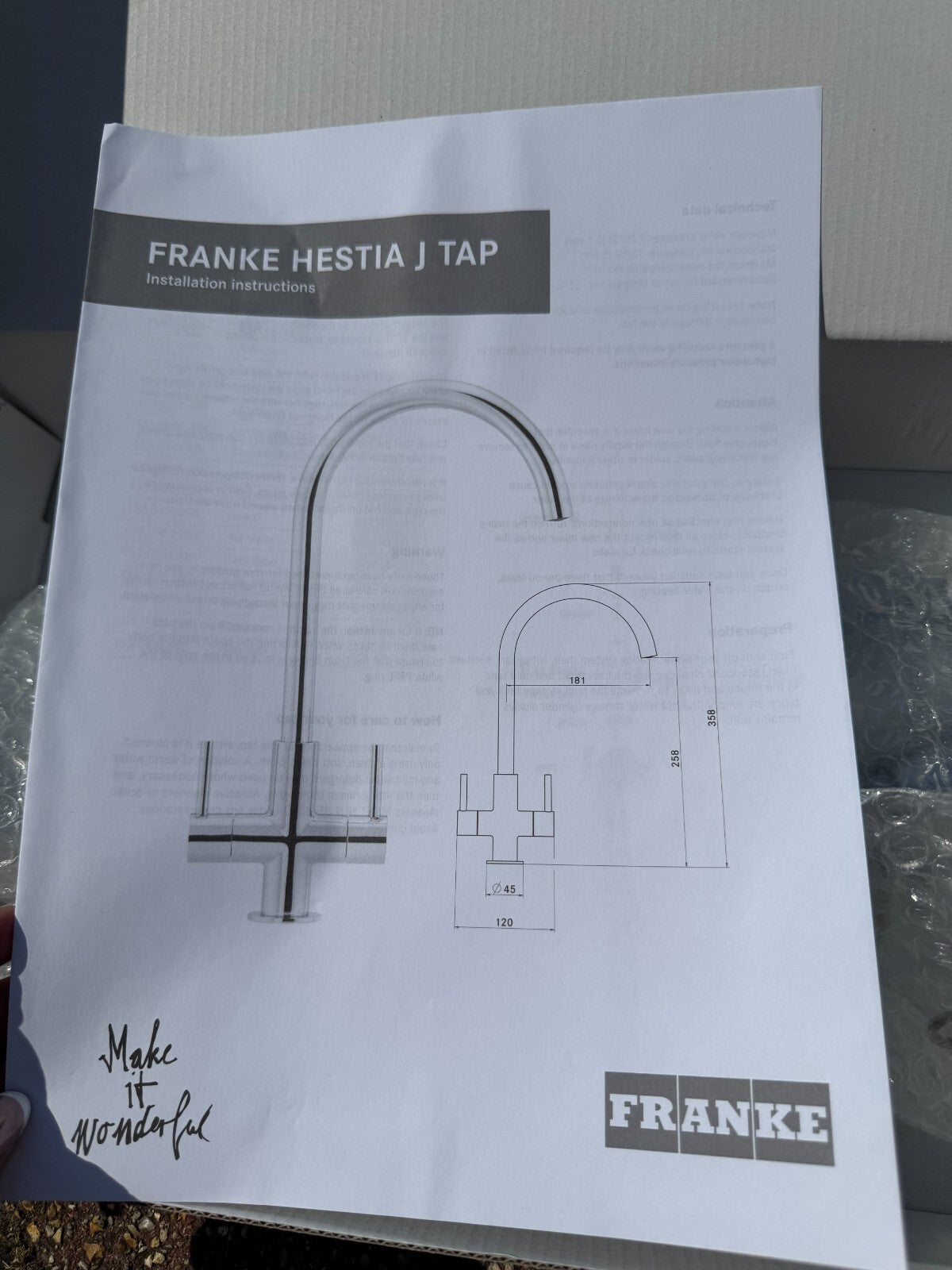New Franke Hestia 115.0567.654 J Spout Chrome Kitchen Tap Lever BR2307