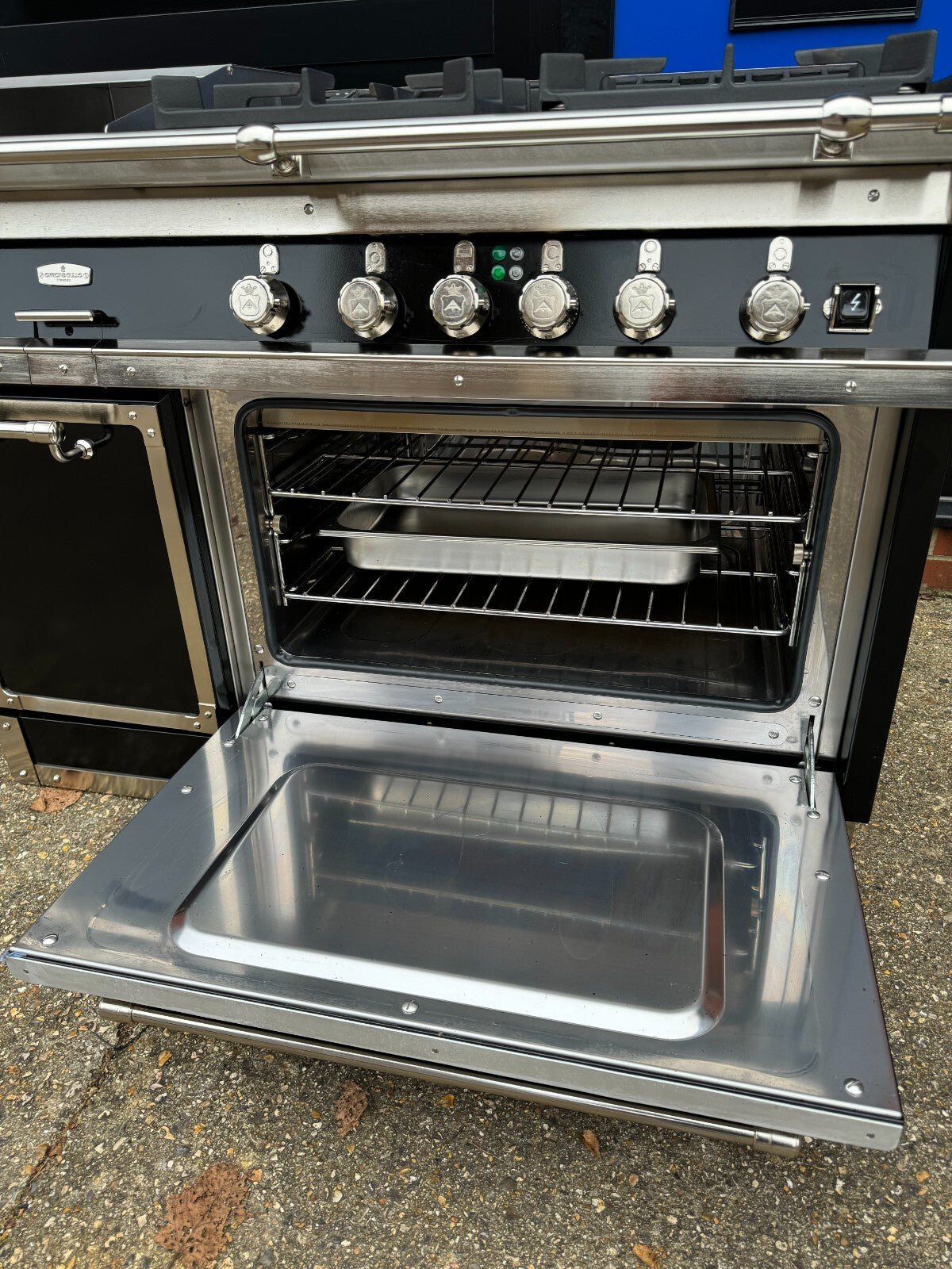 Officine Gullo OG Professional OG128 Range Cooker Oven Black & Chrome La Cornue
