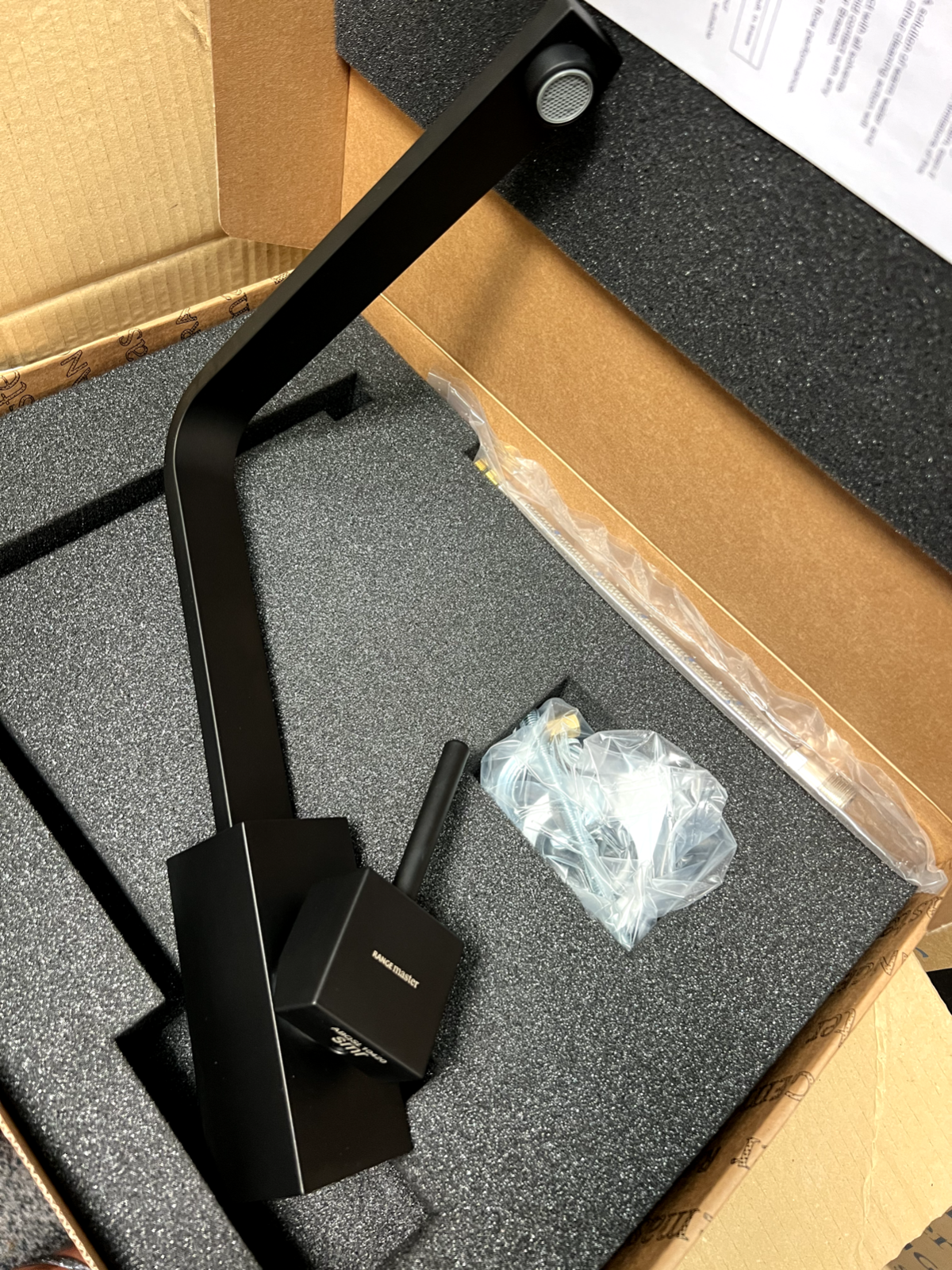 New Rangemaster Quadrant Matt Black Single Lever Kitchen Sink Mixer TQSL1MB Tap