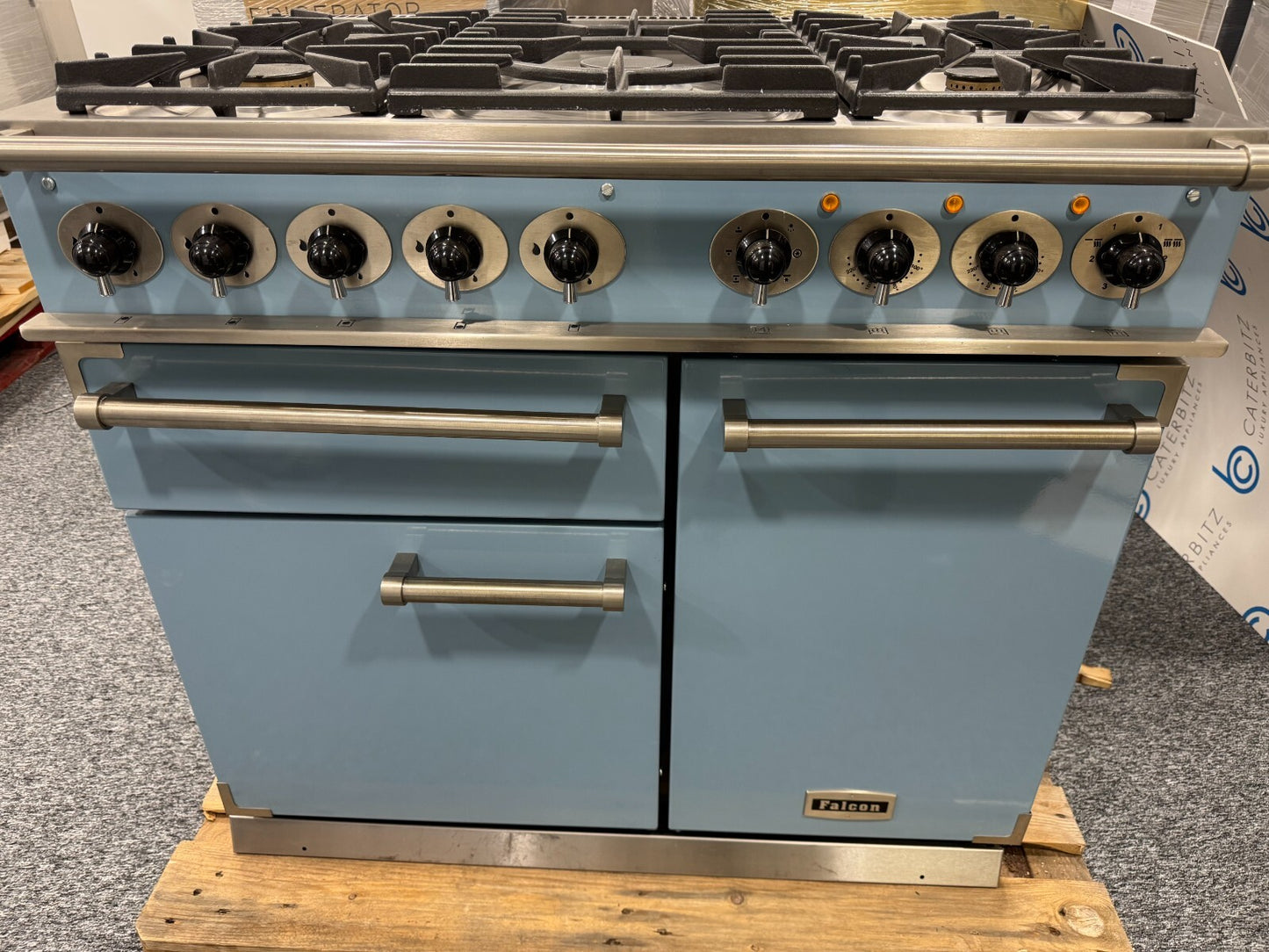 Ex Display Falcon Deluxe Dual Fual Range Cooker Oven F1000DXDFCA/NM blue BR2215