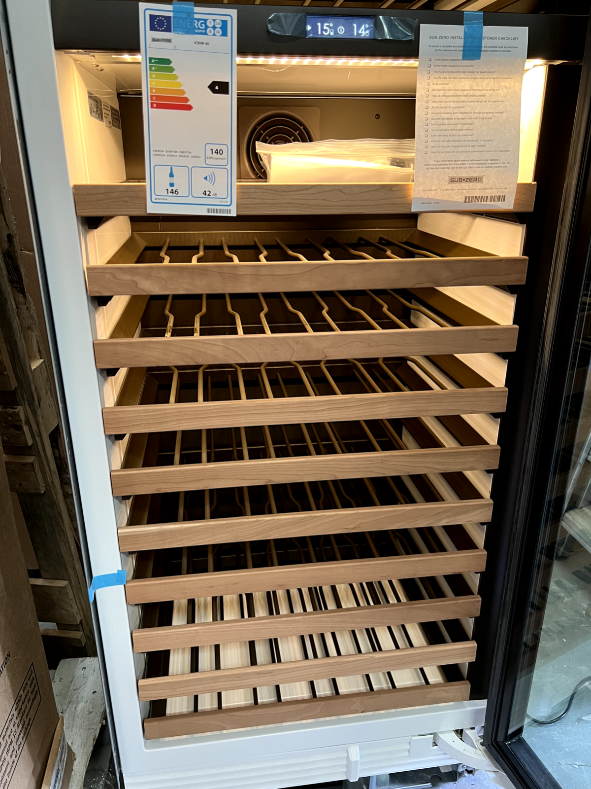 Ex Display Sub-Zero ICBIW30 Wine Cooler Drinks Fridge Refrigeration 762mm