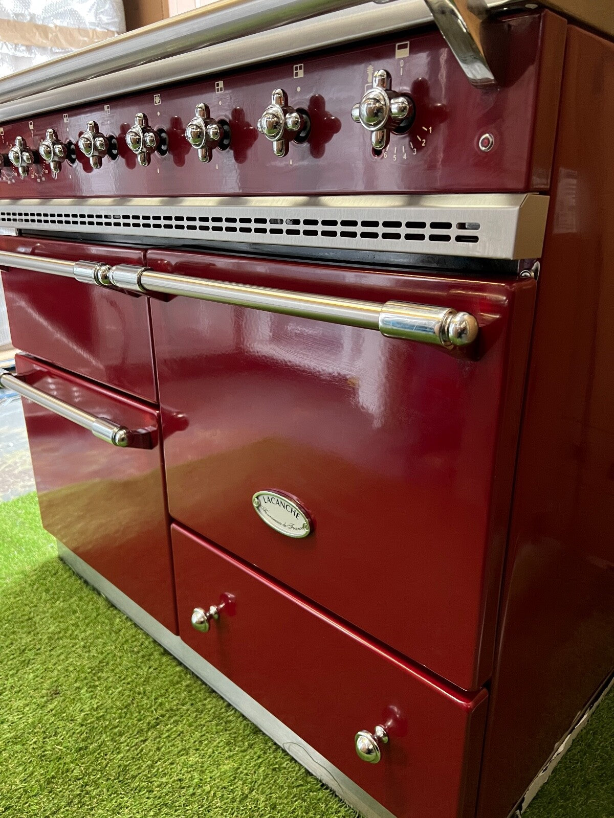 Lovely Lacanche Macon range cooker Oven Stove burgundy Chrome appliance 100cm