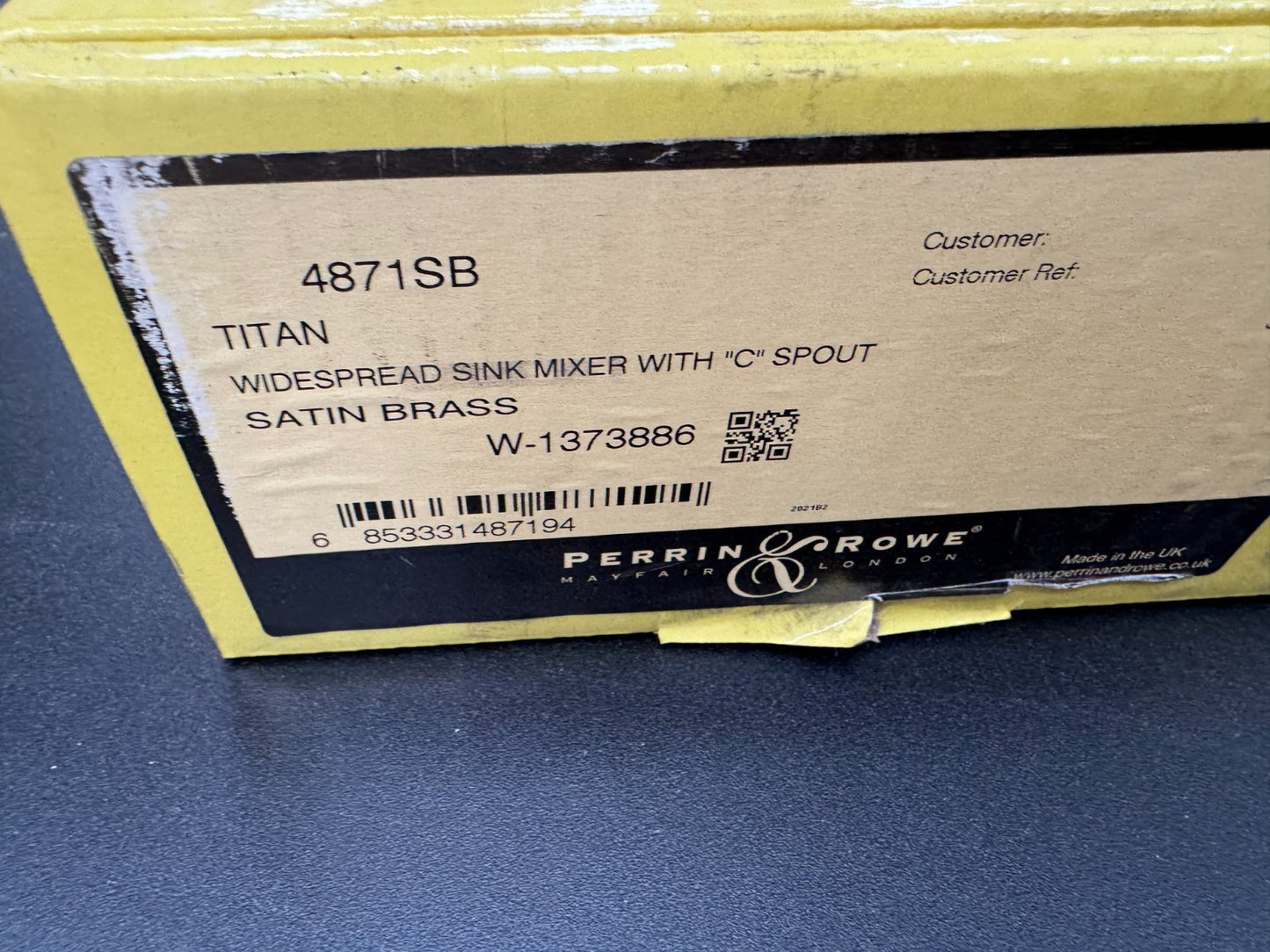 NEW Perrin & Rowe 4871SB Titan 3 hole kitchen Tap SATIN BRASS AX4432