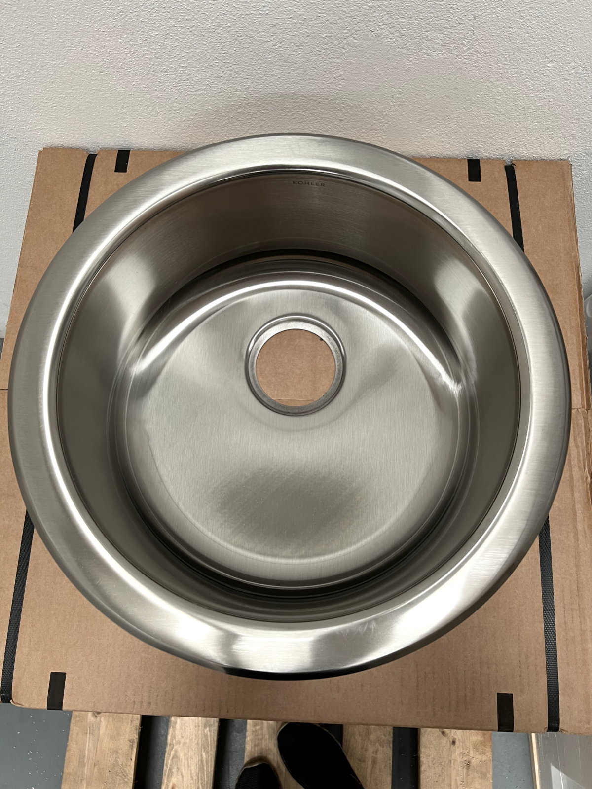 New Kohler Undertone Circular round stainless Steel Kitchen Bar Sink K 3341 shaw