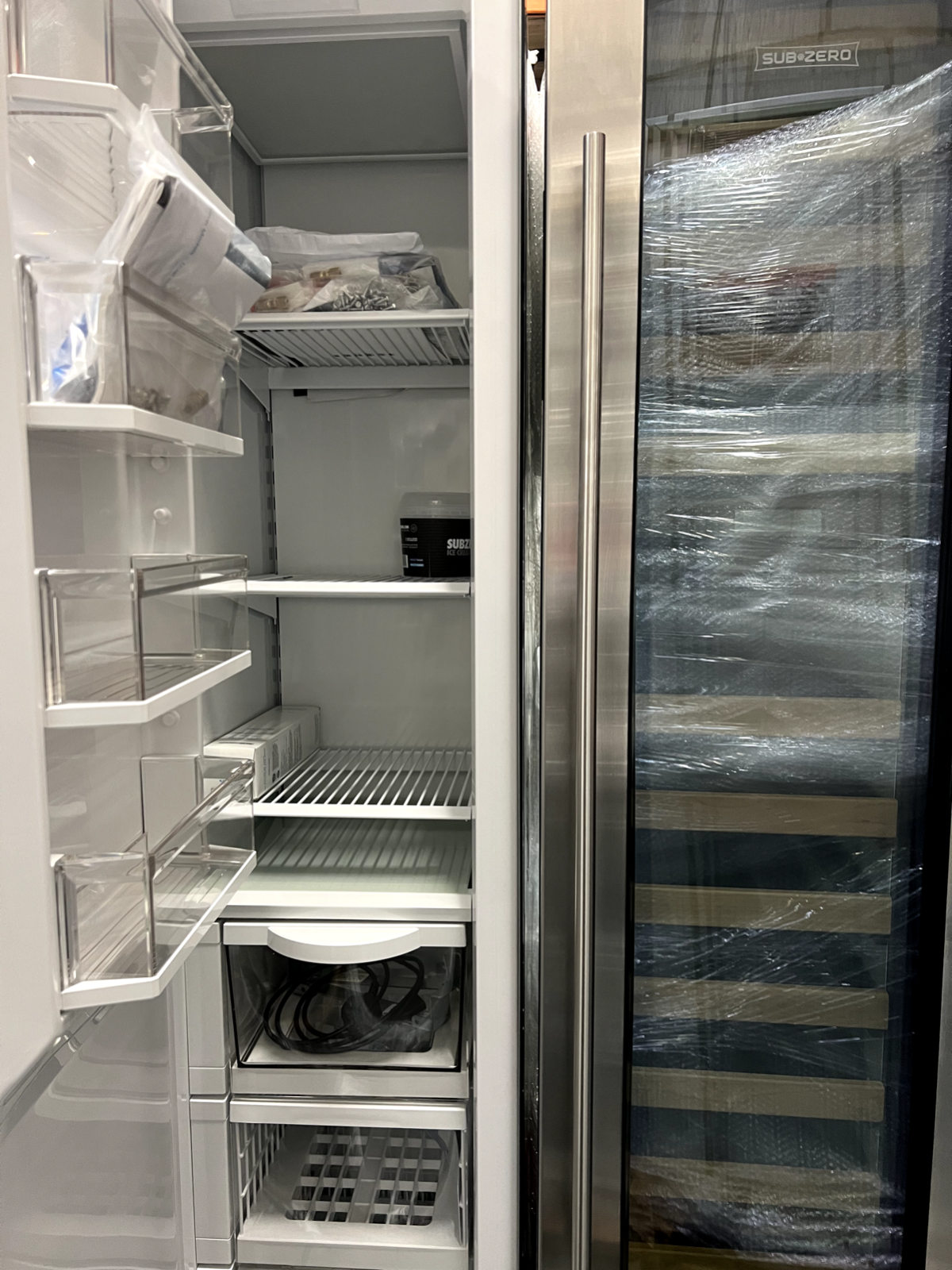 Ex Display Sub Zero Fridge & Freezer & Wine Cooler Appliance Set Wolf Subzero