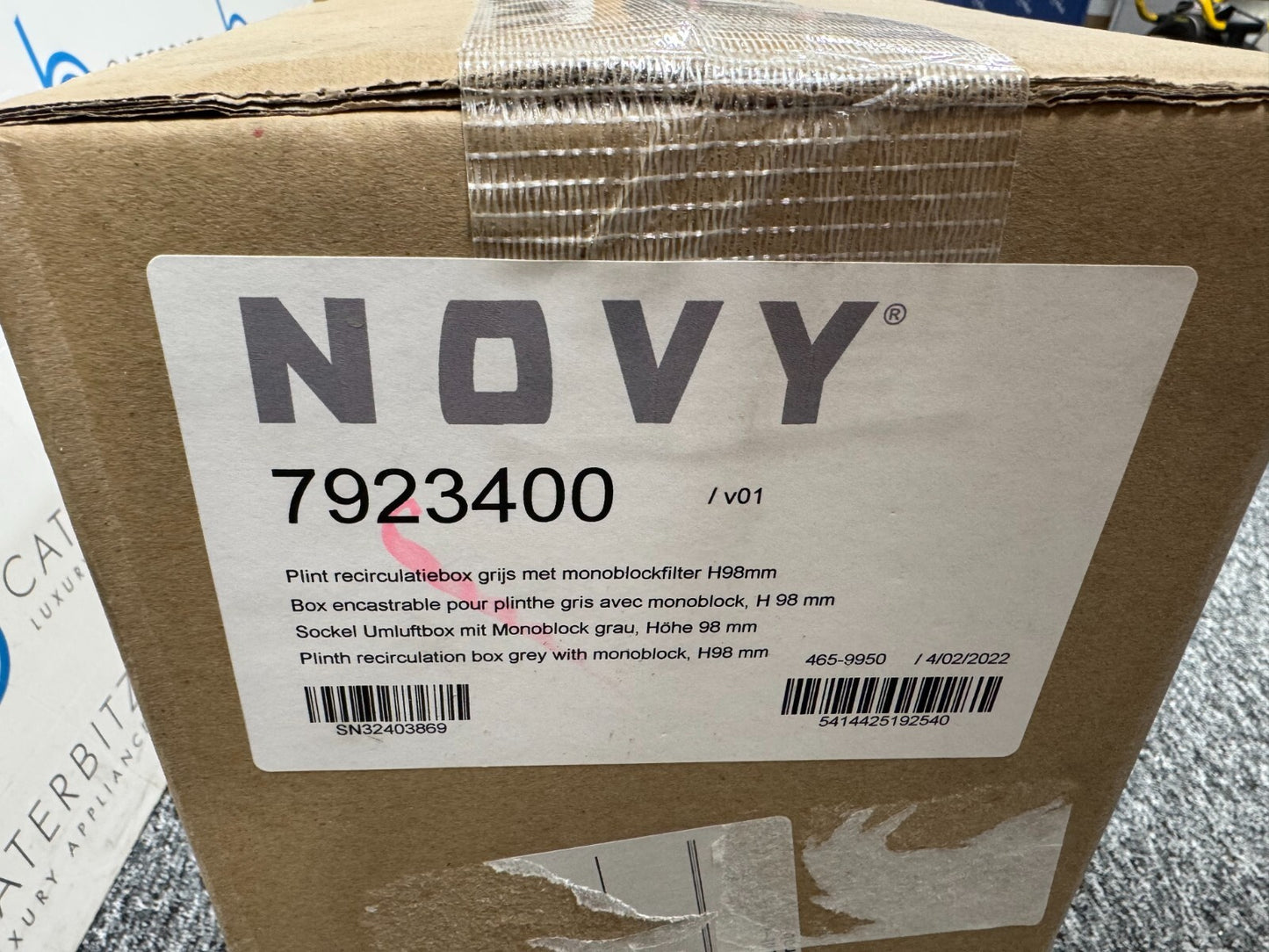 NEW NOVY 7923400 Plinth recirculation Kit Extractor Filter box grey BR879