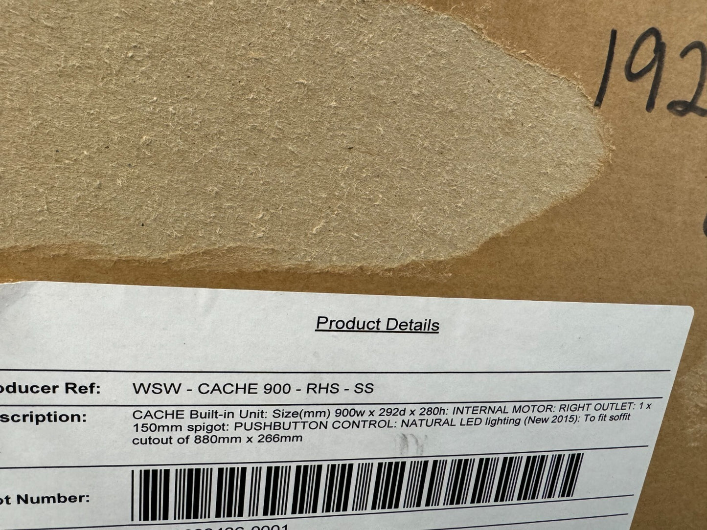 NEW Westin Cache 900 Built in Extractor Hood blower Appliance