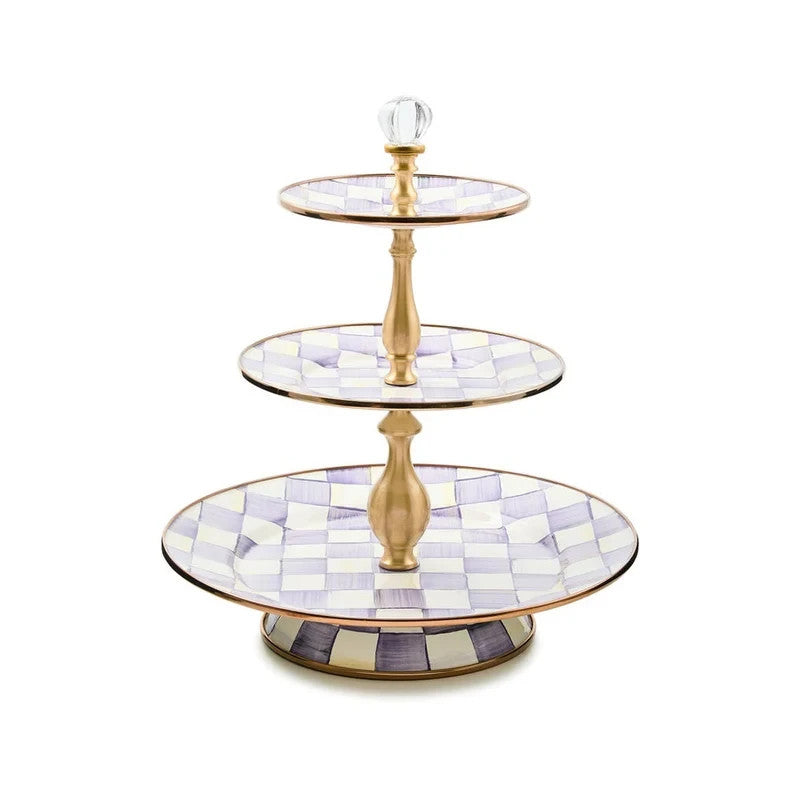 NEW Authentic Mackenzie Childs VIOLET CHECK Items tableware IN STOCK kettle