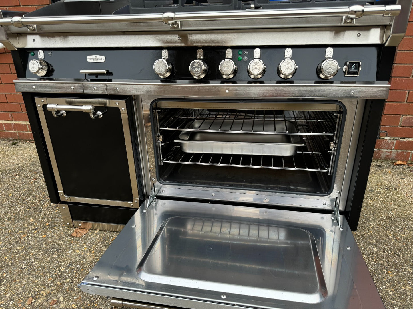 Officine Gullo OG Professional OG128 Range Cooker Oven Black & Chrome La Cornue
