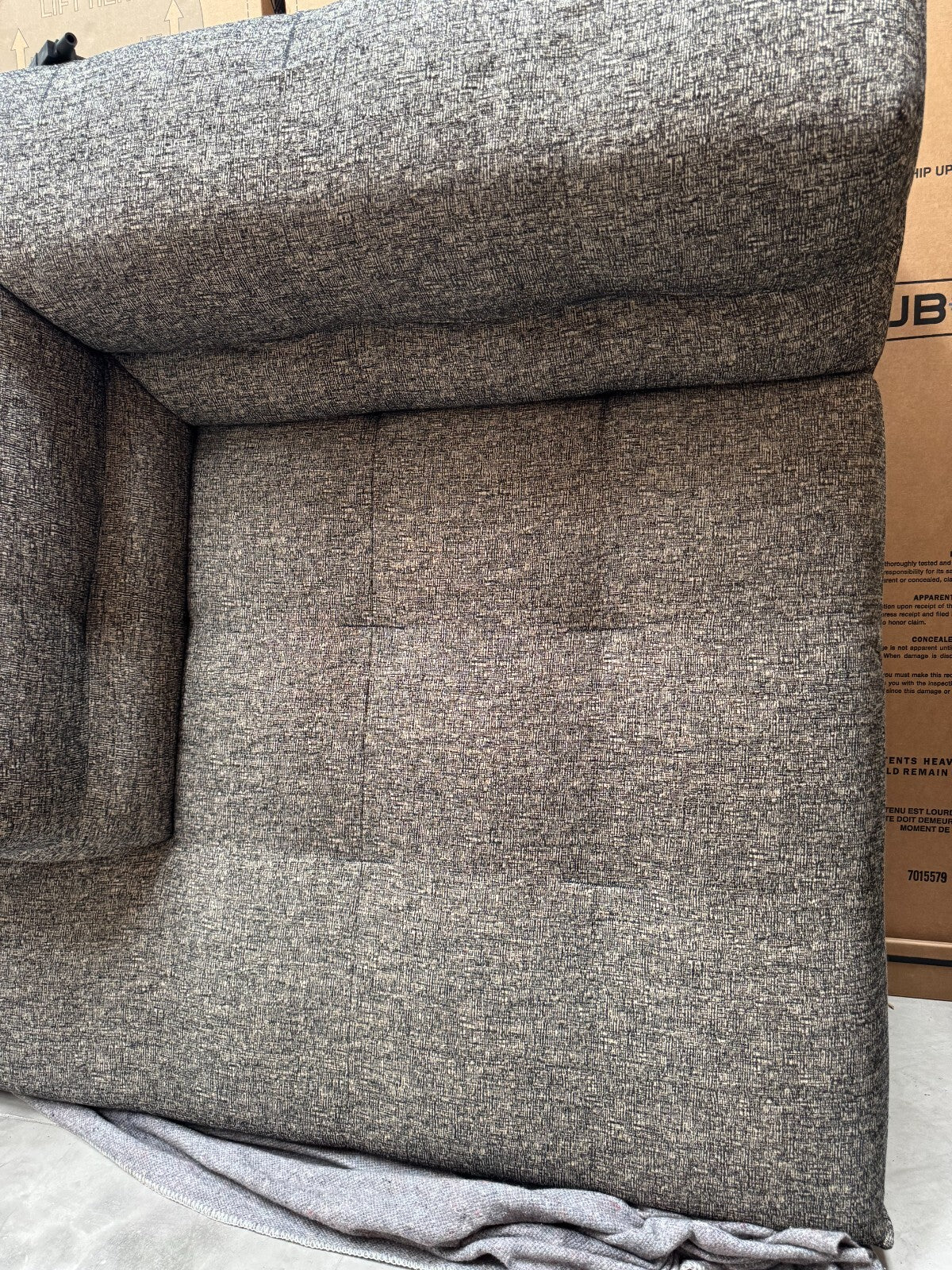 Ex Display B&B Italia Tufty Too Left hand Corner Sofa Chair black/ grey 2 piece