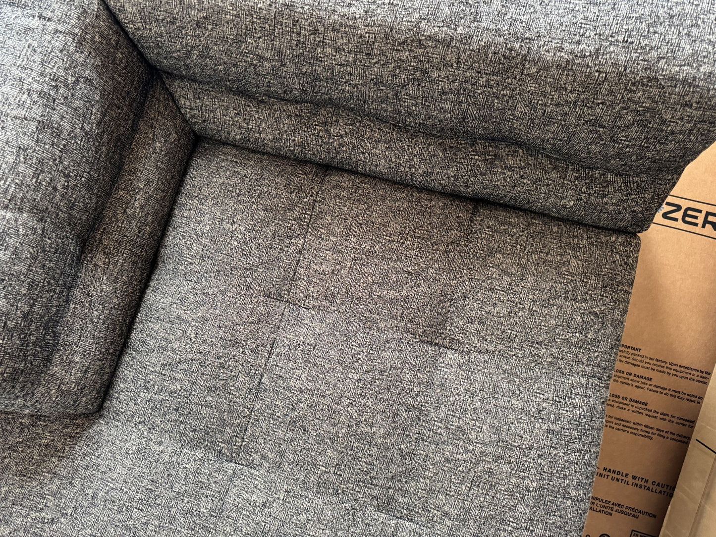 Ex Display B&B Italia Tufty Too Left hand Corner Sofa Chair black/ grey 2 piece