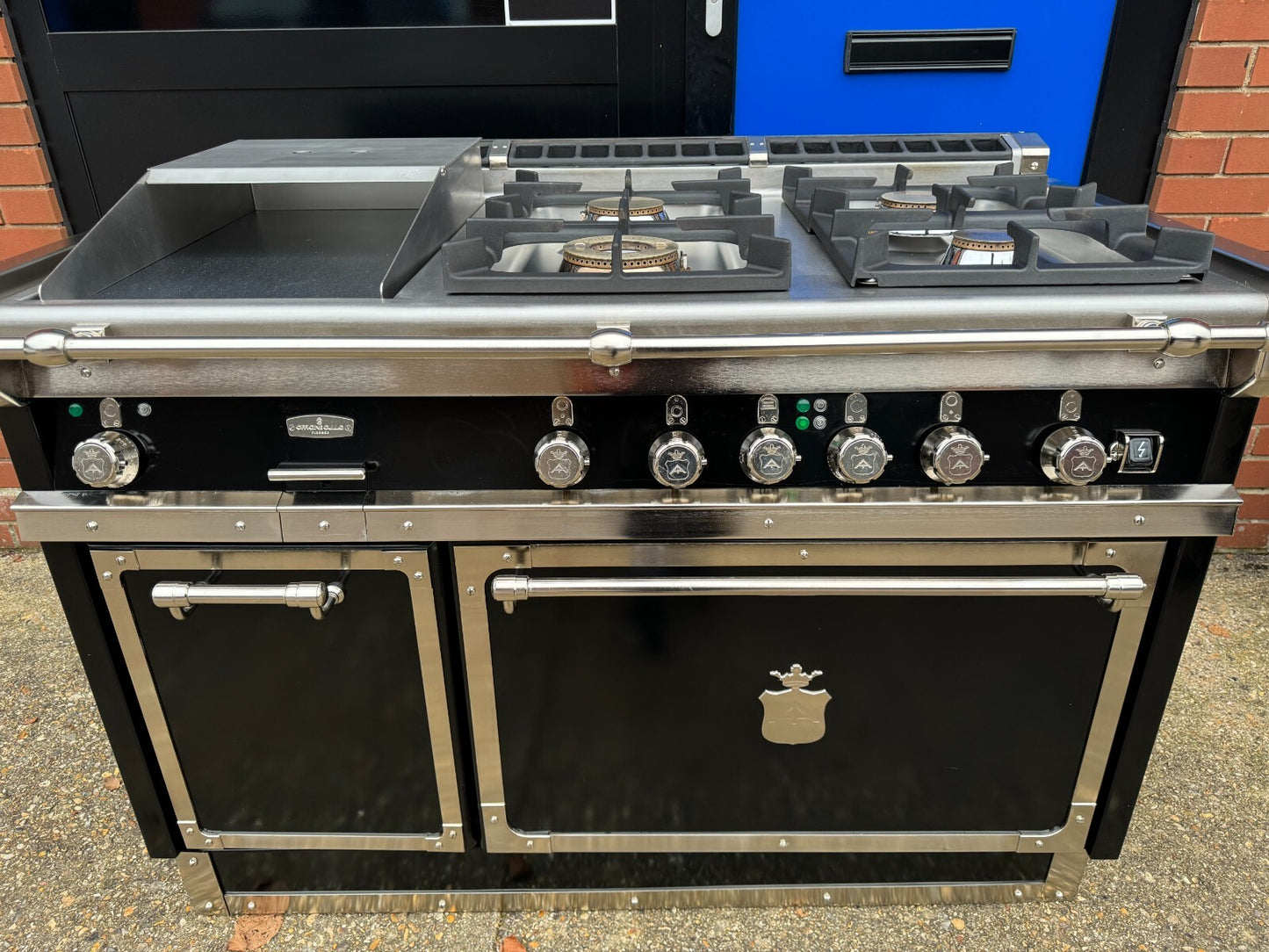 Officine Gullo OG Professional OG128 Range Cooker Oven Black & Chrome La Cornue