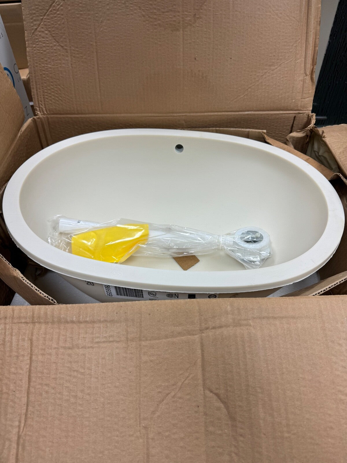 New unused Corian Calm 815 Bathroom Sink oval bone Basin