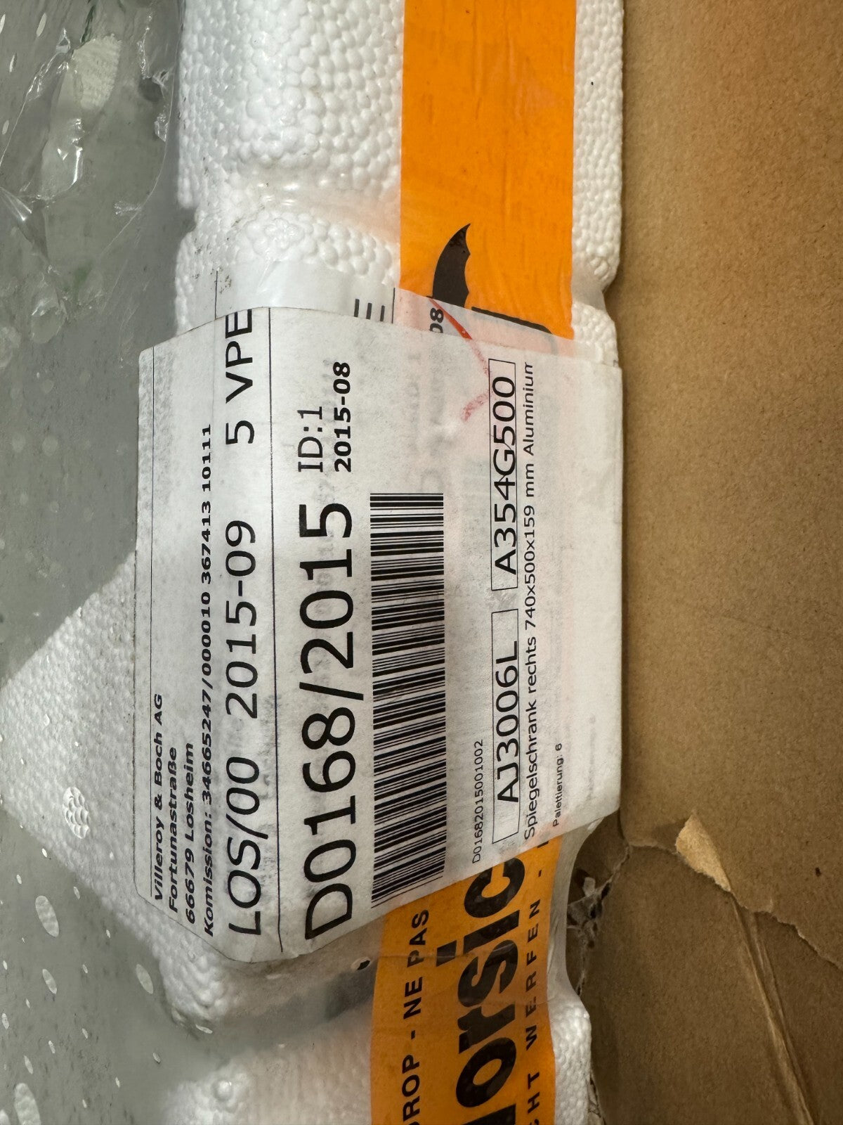 NEW Villeroy & Boch A354 G5 00 vanity unit Replacement mirror glass BR2038